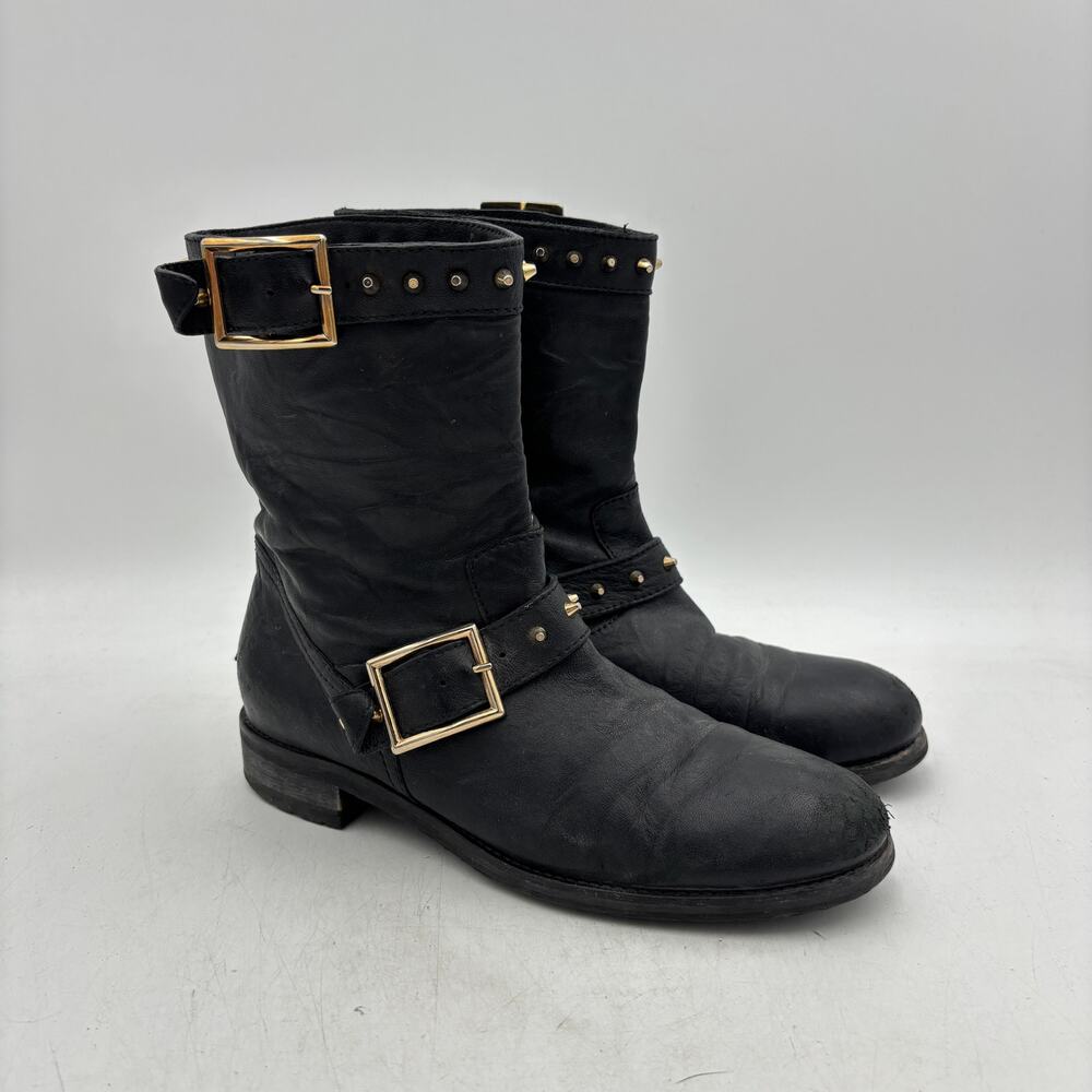 Jimmy Choo Studded Dash Boots Women's 39.5 US 9.5 Biker Booties